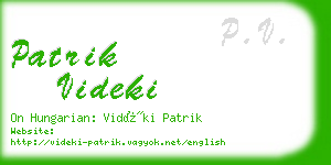 patrik videki business card